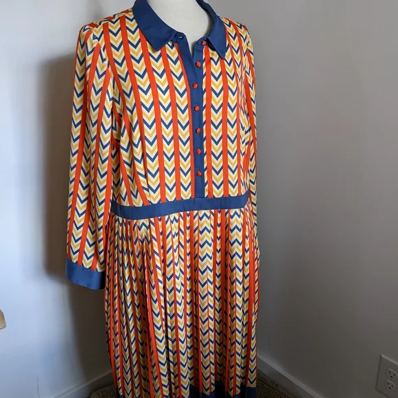 Modcloth Multicolor Chevron Midi Dress - Picture 3 of 12